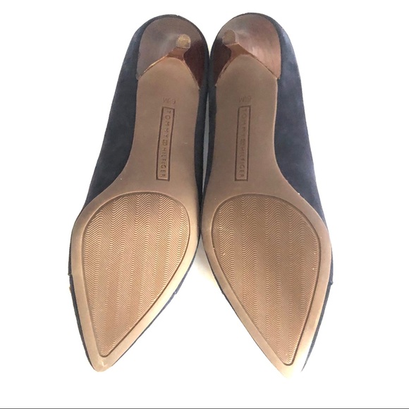 Tommy Hilfiger Navy Suede Kitten Heel - 6 1/2 - Picture 5 of 7